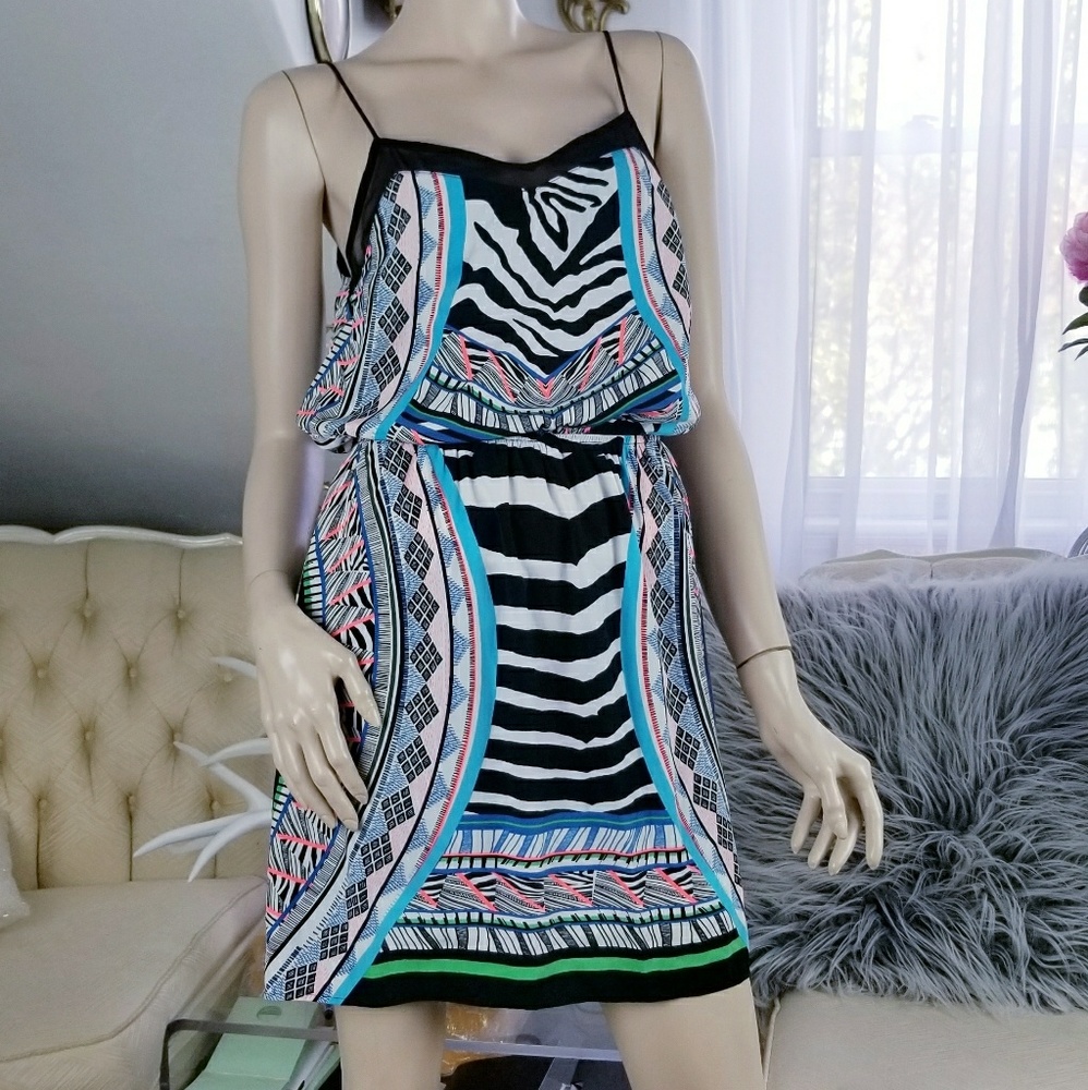 Express tribal print strapless summer dress
